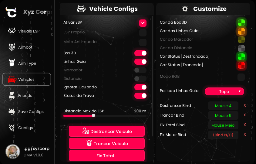 Vehicles Menu